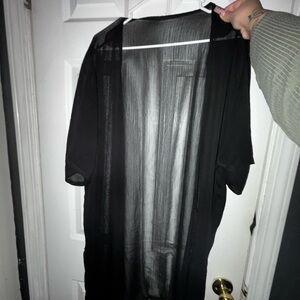 Black Sheer Kimono Cardigan